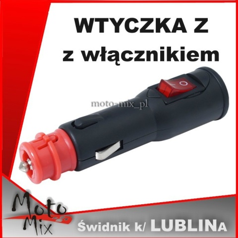 Wtyczka zapalniczki z Włącznikiem - uniwersalna Wtyczka zapalniczki z Włącznikiem - uniwersalna
