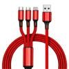 UC08-1.2M-3in1-Red | Kabel 3w1 | USB - Micro USB, iPhone Lightning, Type-C