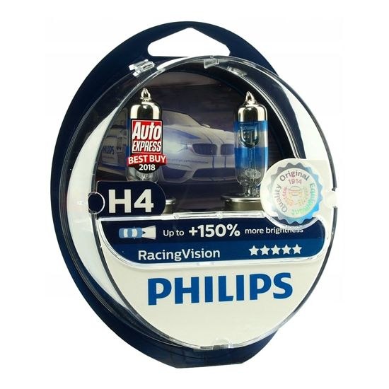 Żarówka samochodowa Philips H4 Racing Vision +150% box 2szt