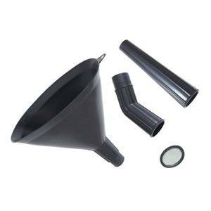 Lejek do paliwa skośny Lejek uniwersalny plastikowy z sitkiem 3 częściowy eliptyczny 14 cm Lejek do paliwa skośny Lejek uniwersalny plastikowy z sitkiem 3 częściowy eliptyczny 14 cm