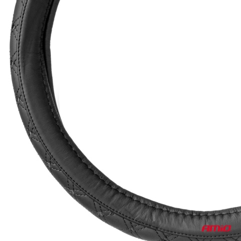 Pokrowiec skórzany pikowany nakładka na kierownicę samochodową M 37-39cm Pokrowiec skórzany pikowany nakładka na kierownicę samochodową M 37-39cm