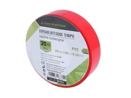 Taśma izolacyjna PVC 0,15 mm x 19 mm x 20 m, czerwona, 1 szt