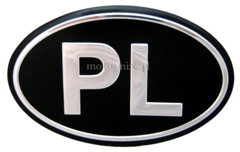 Naklejka silikonowa - PL czarna 13,5x9 cm