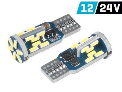 Żarówka W5W (T10) 12/24V 30x 4014 SMD LED, CANBUS, biała, 2 szt. Żarówka W5W (T10) 12/24V 30x 4014 SMD LED, CANBUS, biała, 2 szt.